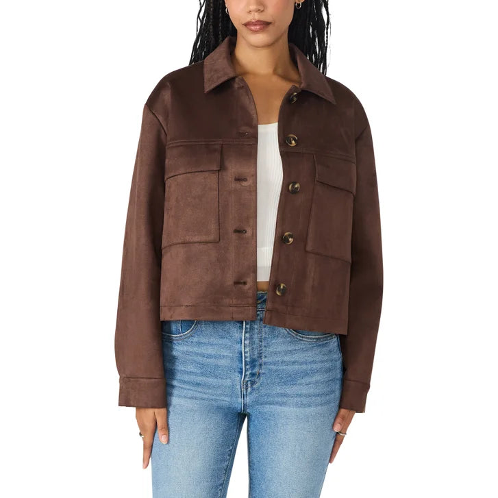 Steve Madden Women's Faux Suede Crop Jacket
