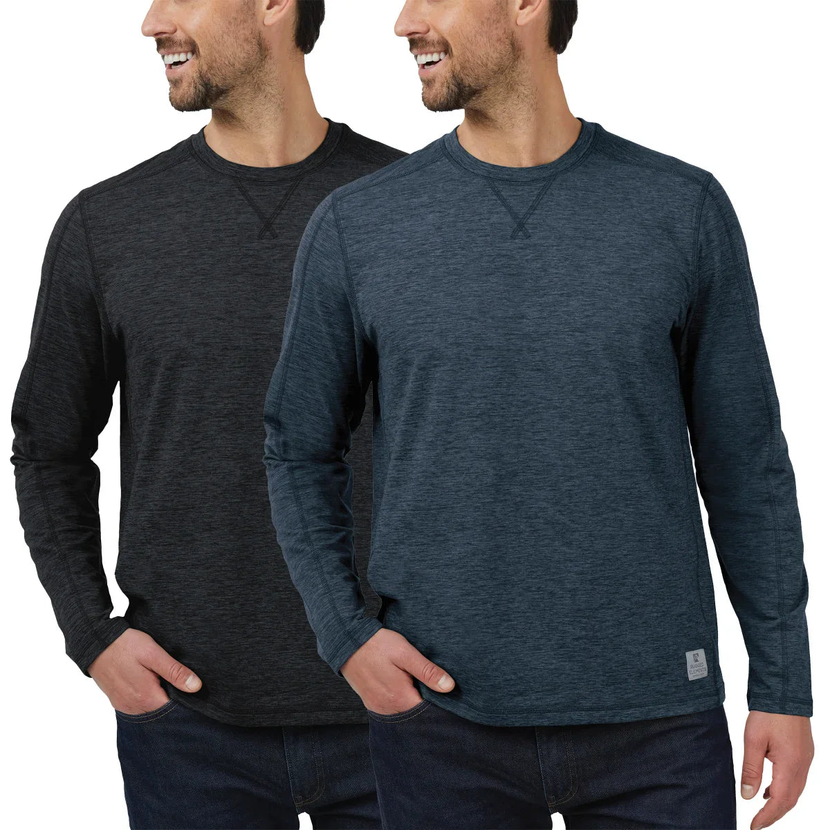 Rugged Elements Men's Long Sleeve Crew Tee, 2-pack