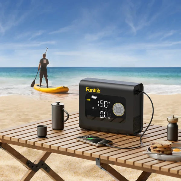 Fanttik S300 Cross Portable Tire Inflator, Paddle Board Pump with Light and Power Bank