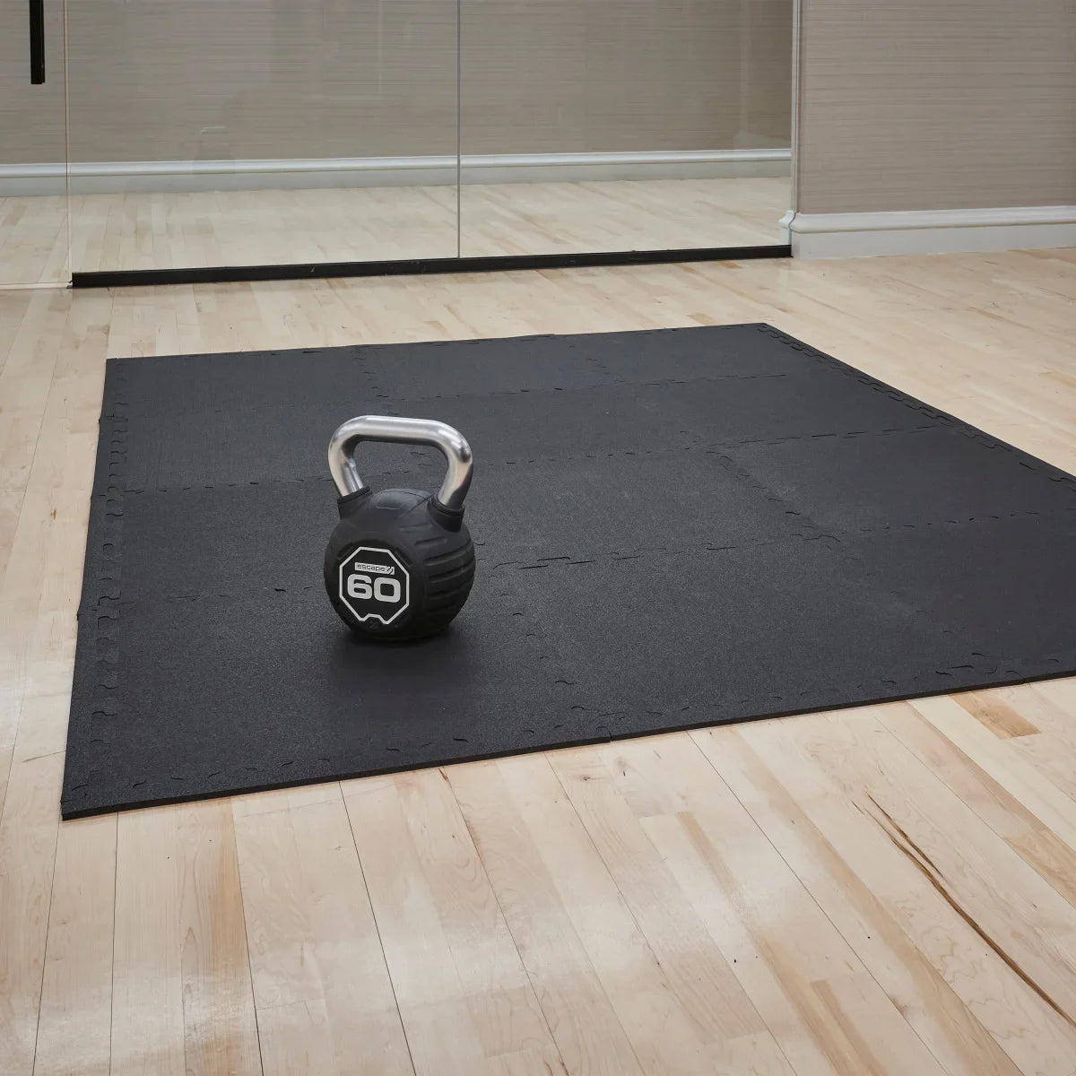 EZ Flex Interlocking Recycled Rubber Floor Tiles with Edges, 30.72 sq ft