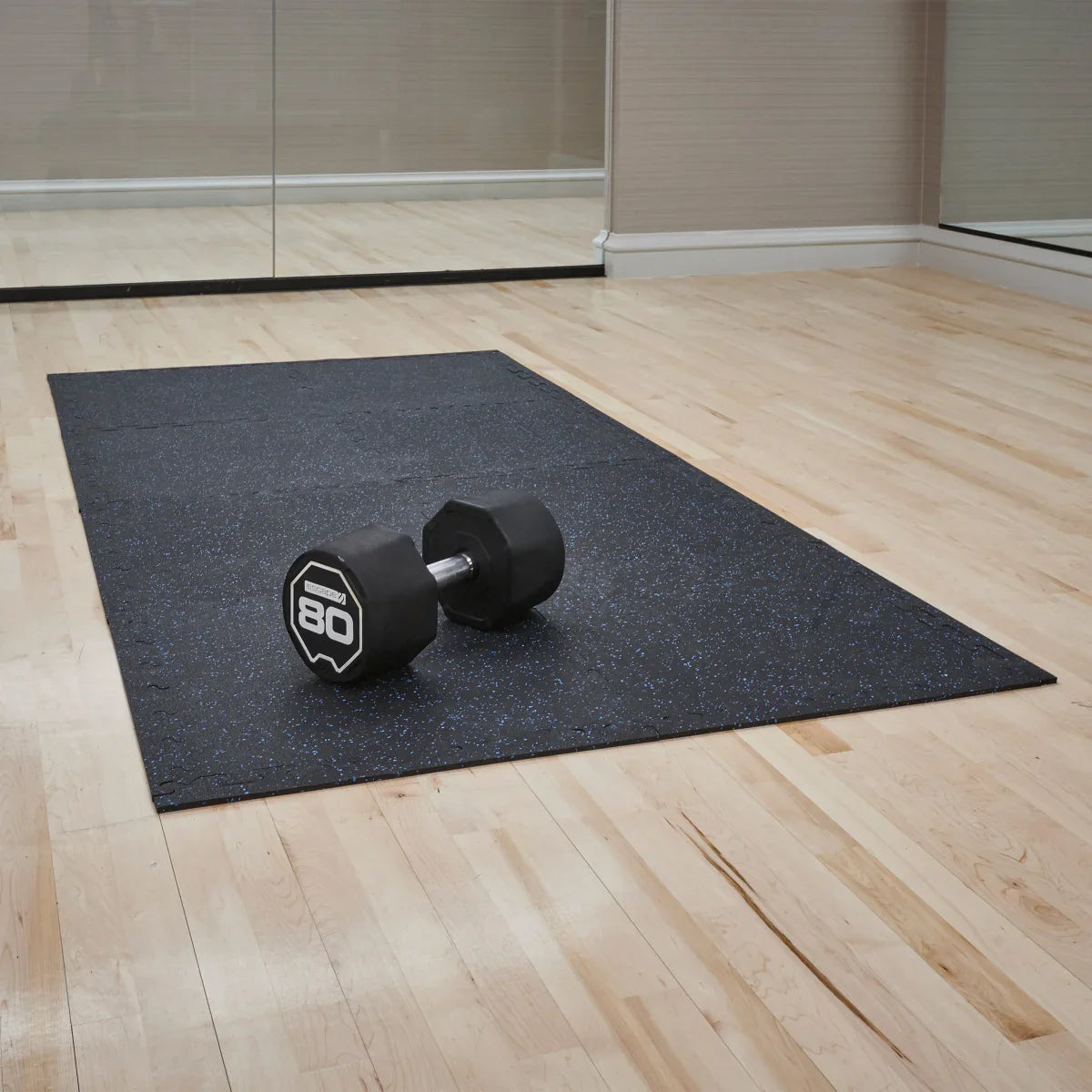 EZ Flex Interlocking Recycled Rubber Floor Tiles with Edges, 30.72 sq ft