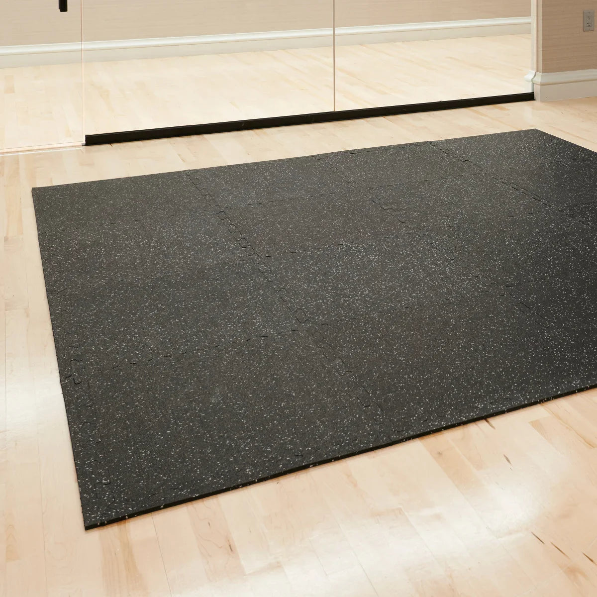EZ Flex Interlocking Recycled Rubber Floor Tiles with Edges, 30.72 sq ft