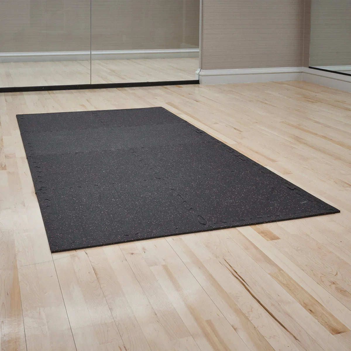 EZ Flex Interlocking Recycled Rubber Floor Tiles with Edges, 30.72 sq ft