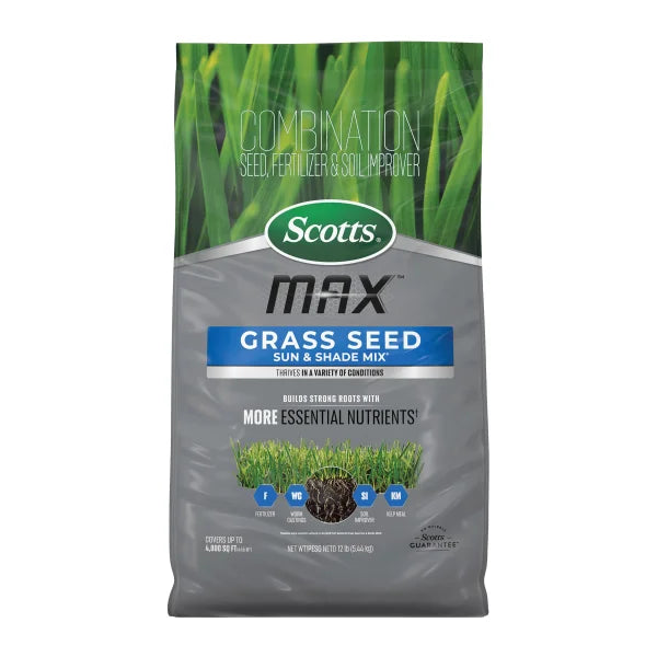 Scotts Max Grass Seed Sun and Shade Mix, 12 lbs.