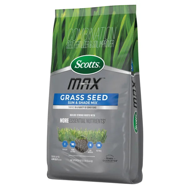 Scotts Max Grass Seed Sun and Shade Mix, 12 lbs.