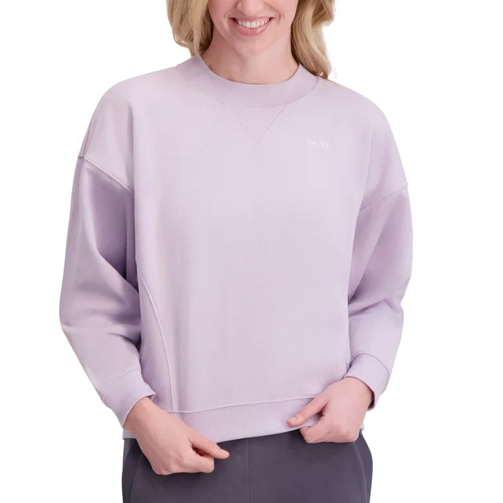 DKNY Women's Logo Fleece Crewneck