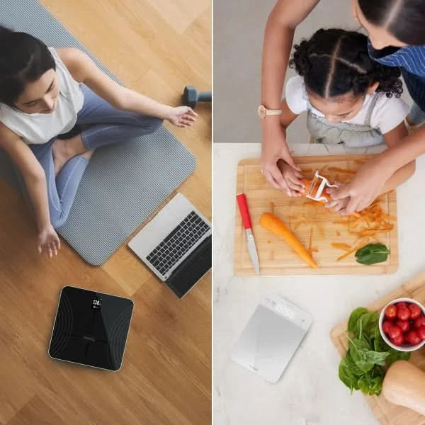 Etekcity Wellness Bundle: Smart Fitness Scale + Kitchen Scale