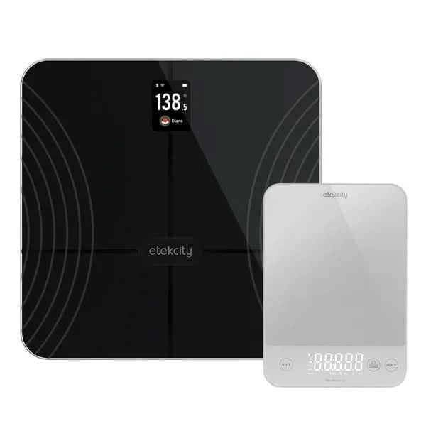 Etekcity Wellness Bundle: Smart Fitness Scale + Kitchen Scale