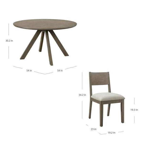 Gavin Lane 54" Round Dining Table and 4 Chairs