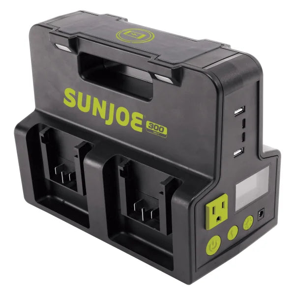 Sun Joe 24V Cordless Power Station with 4 x 2Ah Batteries