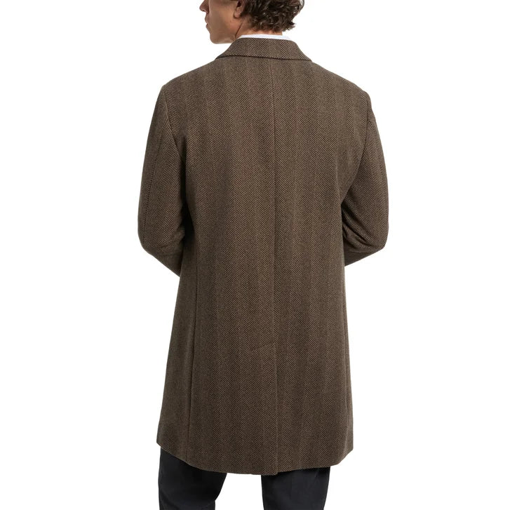 Kenneth Cole Men's Herringbone Overcoat