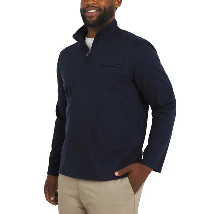 DKNY Men's Herringbone Quarter Zip