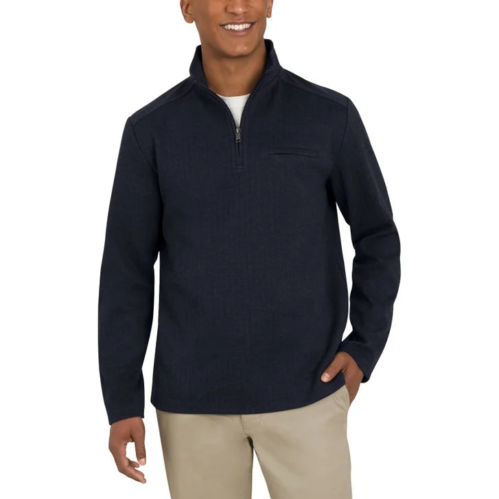 DKNY Men's Herringbone Quarter Zip