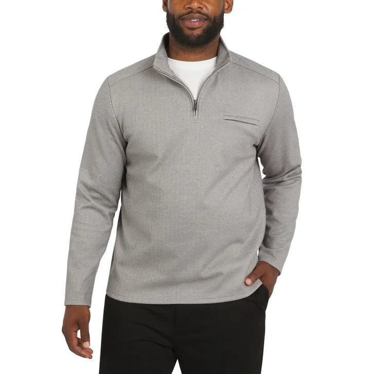 DKNY Men's Herringbone Quarter Zip