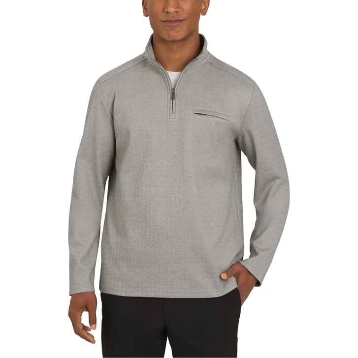 DKNY Men's Herringbone Quarter Zip