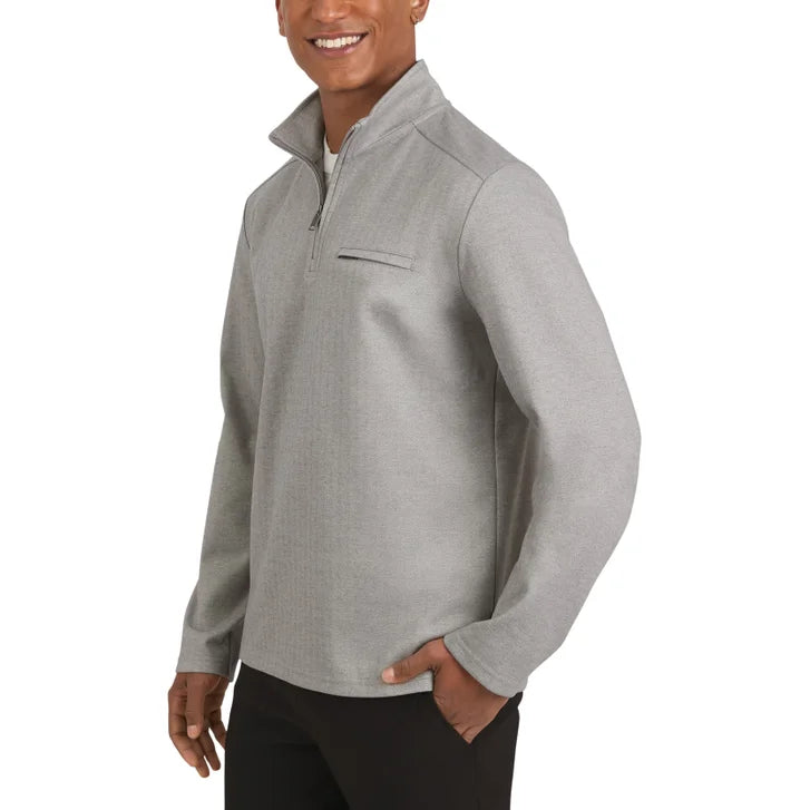 DKNY Men's Herringbone Quarter Zip