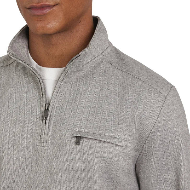 DKNY Men's Herringbone Quarter Zip