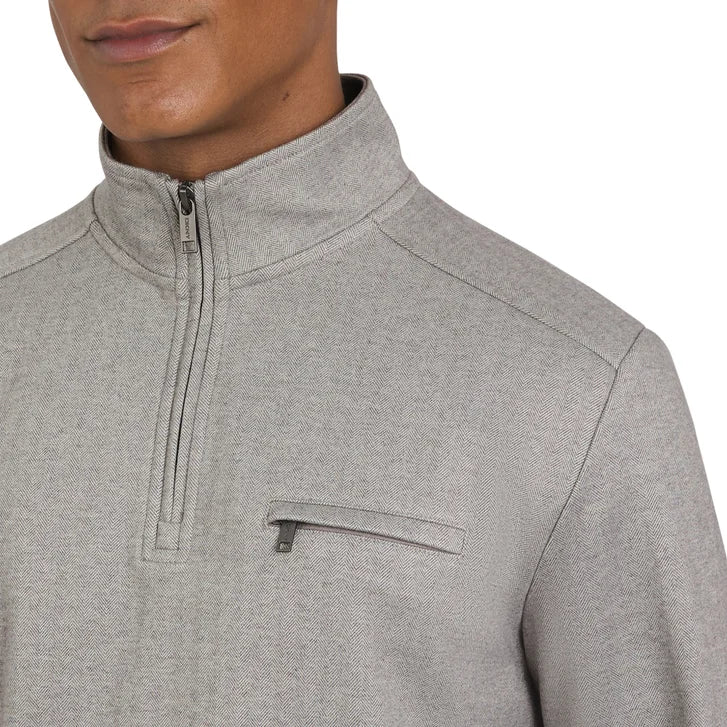 DKNY Men's Herringbone Quarter Zip
