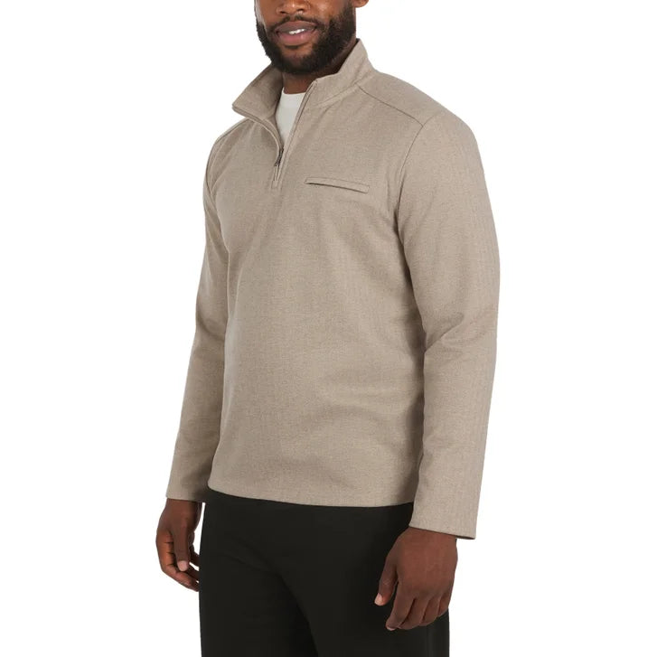 DKNY Men's Herringbone Quarter Zip