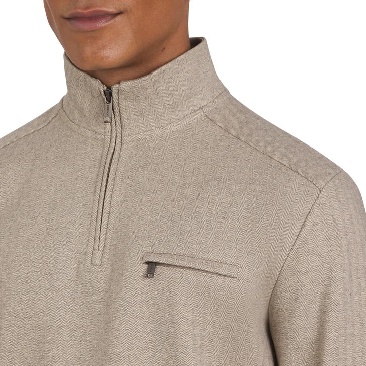 DKNY Men's Herringbone Quarter Zip