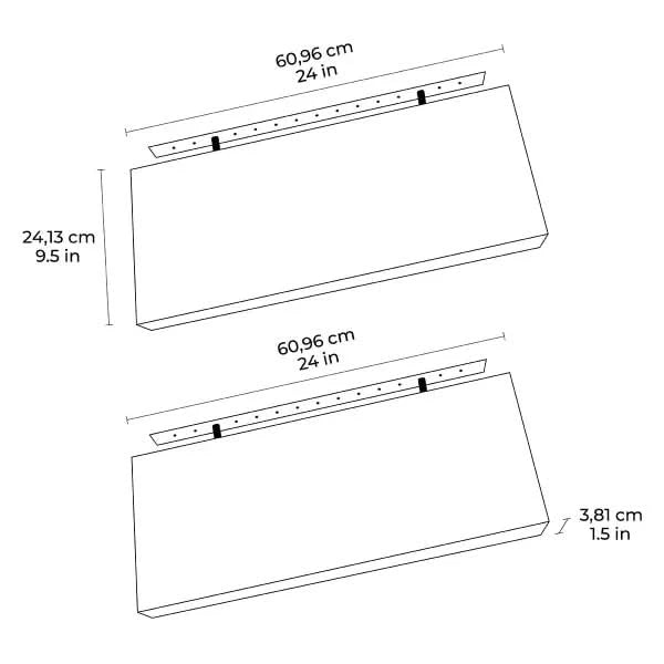 Floating Wood Shelf, 2-pack