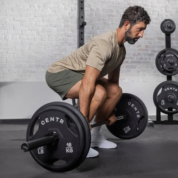 Centr by Inspire 300 lb. Rubber Olympic Weight Set with Bar