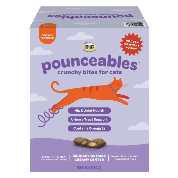 Pounceables Crunchy Bites for Cats, Chicken Flavor, 32oz