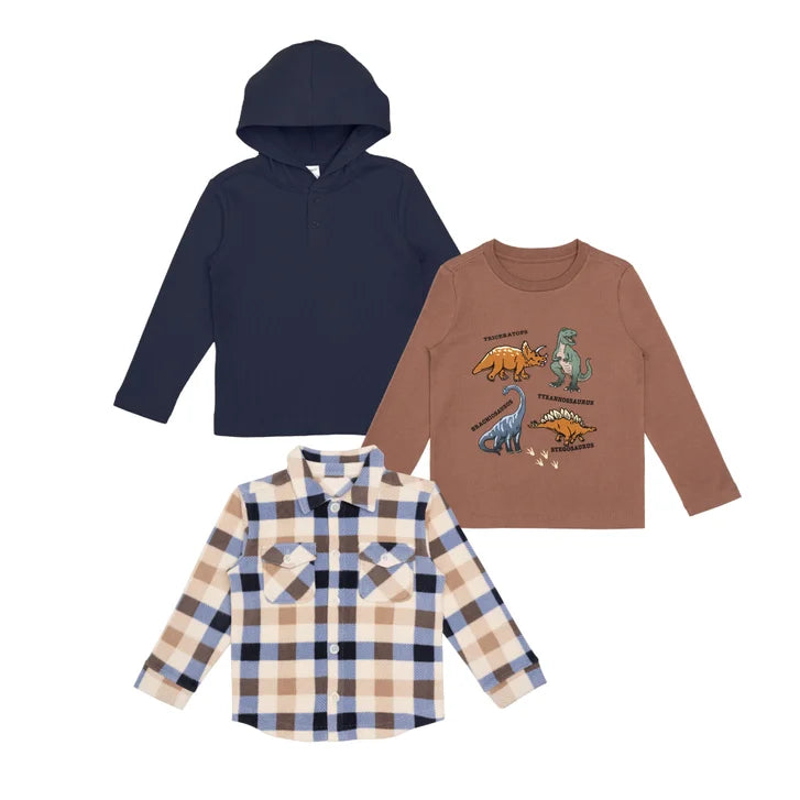 Pekkle Kids' 3-pack Long Sleeve Top