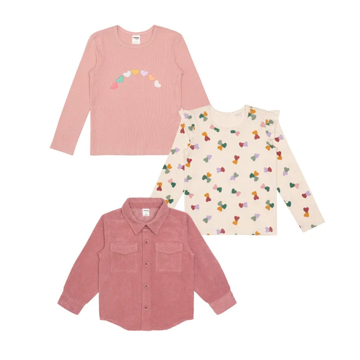 Pekkle Kids' 3-pack Long Sleeve Top