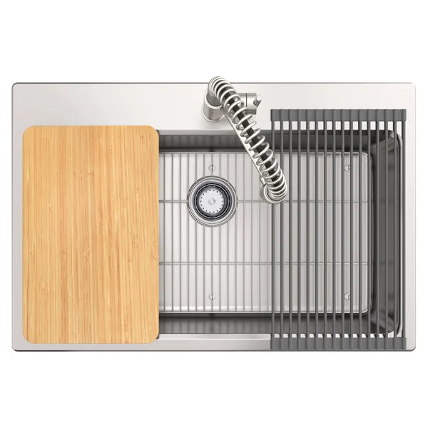 Kohler Provo 33" Dual Mount Single-bowl Workstation Kitchen Sink Kit