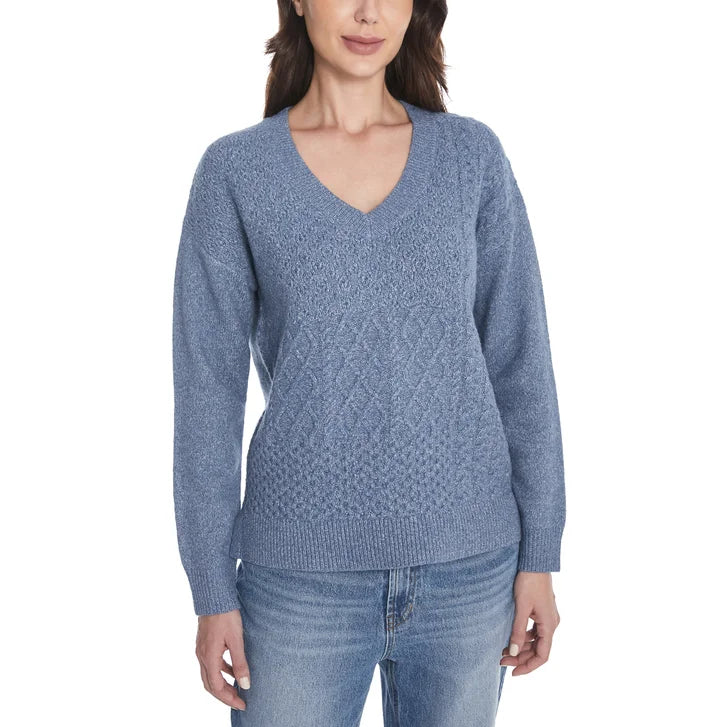 Frye Women's Patchwork V-Neck Sweater