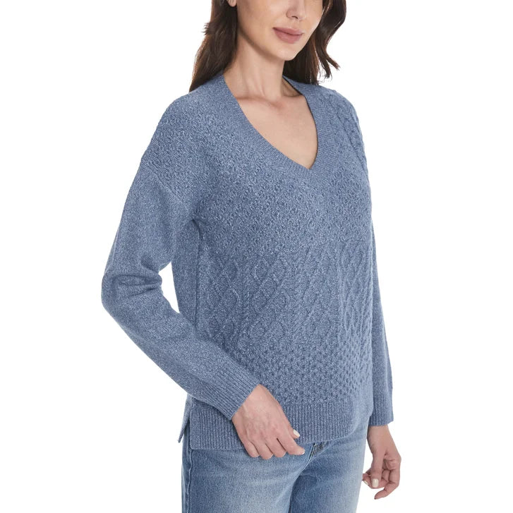 Frye Women's Patchwork V-Neck Sweater