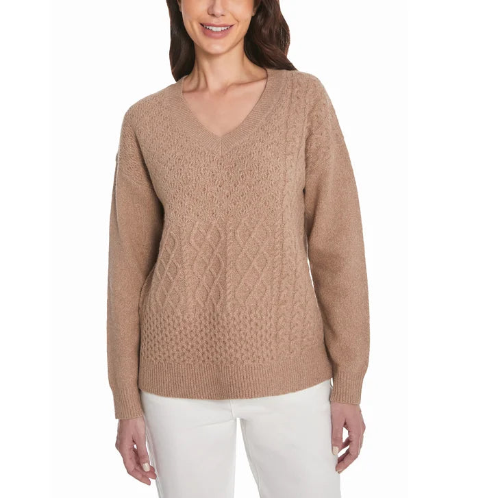 Frye Women's Patchwork V-Neck Sweater