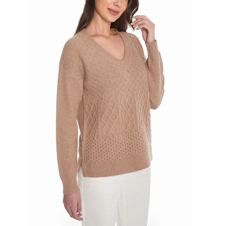 Frye Women's Patchwork V-Neck Sweater
