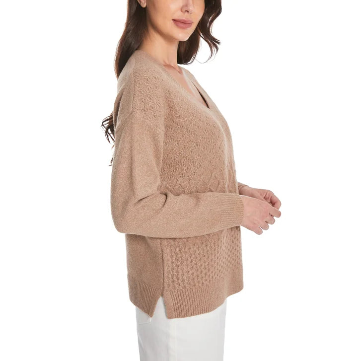 Frye Women's Patchwork V-Neck Sweater