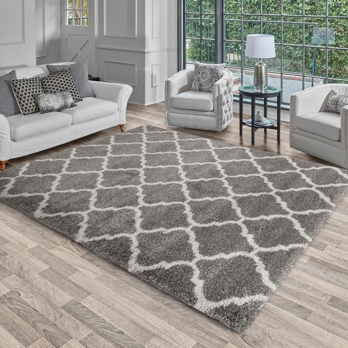 Thomasville Marketplace Luxury Shag Rug, Trellis 6’6” x 9’