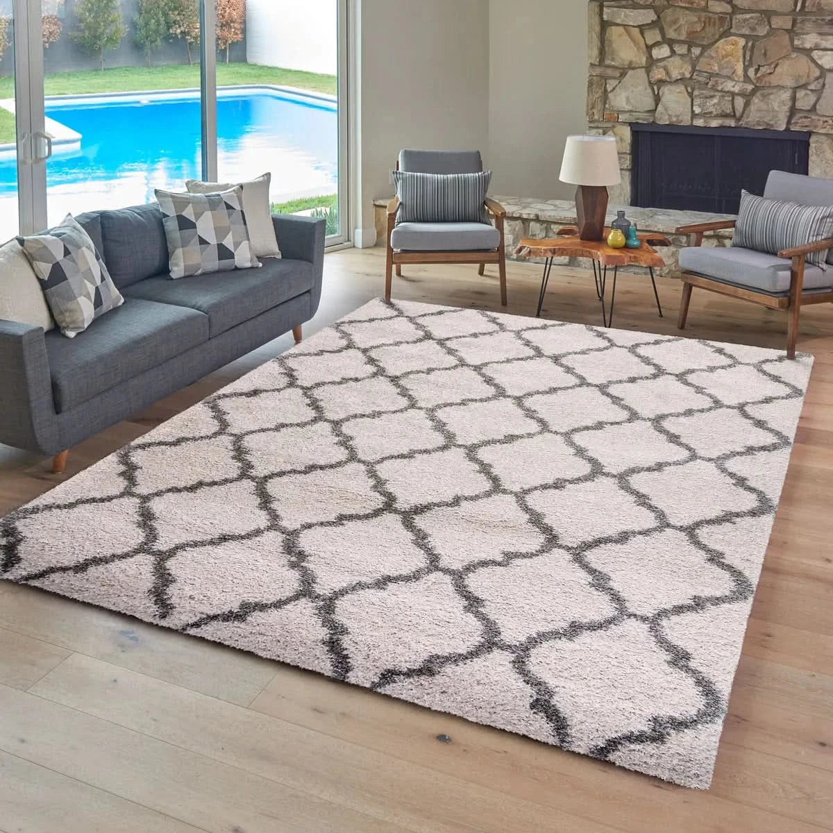 Thomasville Marketplace Luxury Shag Rug, Trellis, 7’10” x 10’