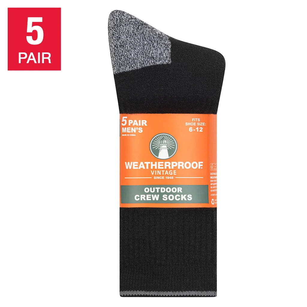 Weatherproof Vintage Mens Outdoor Crew Sock Pair