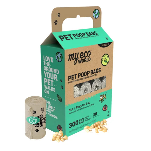 MyEco World Poop Bags 40 Roll Pack, 600 Bags