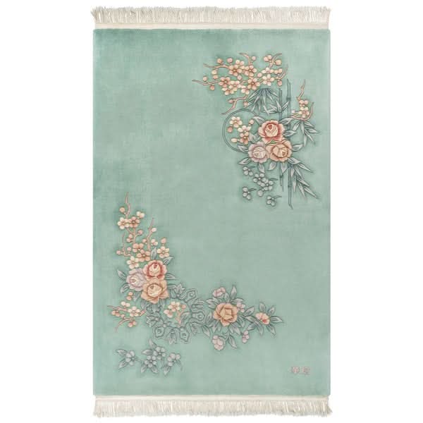 Pagoda Hand Knotted Rug Collection, Jasmin, Light Green