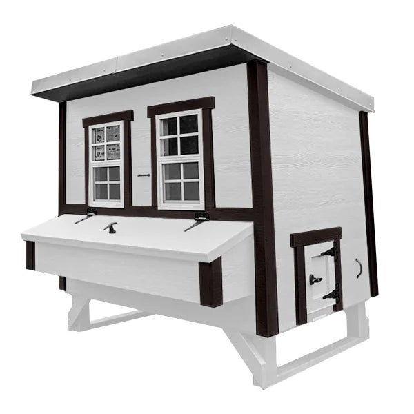 OverEZ Farmhouse Large Chicken Coop with Feeder, Waterer, and Bedding