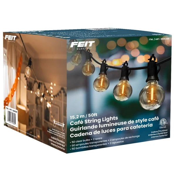 Feit Electric 50' LED Cafe String Light
