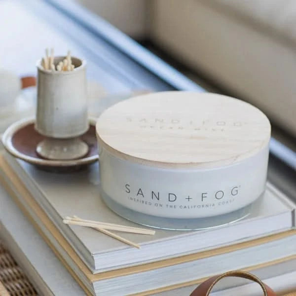 Sand + Fog 34oz Cocktail Candle with Rubber Wood Lid
