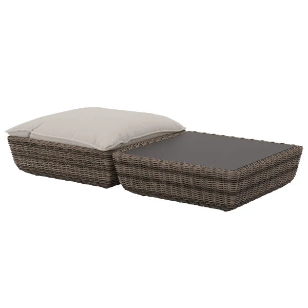 SunVilla Swann Modular Outdoor Patio Table and Ottoman