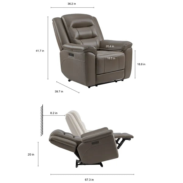 Mason Leather Power Glider Recliner with Power Headrest