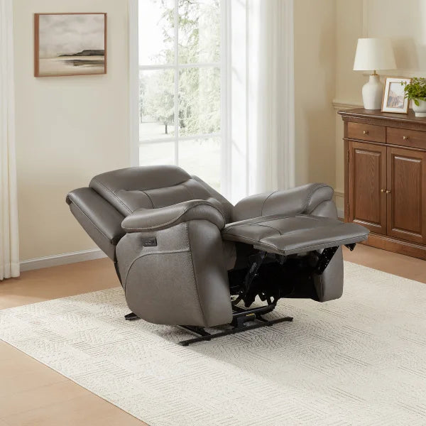 Mason Leather Power Glider Recliner with Power Headrest