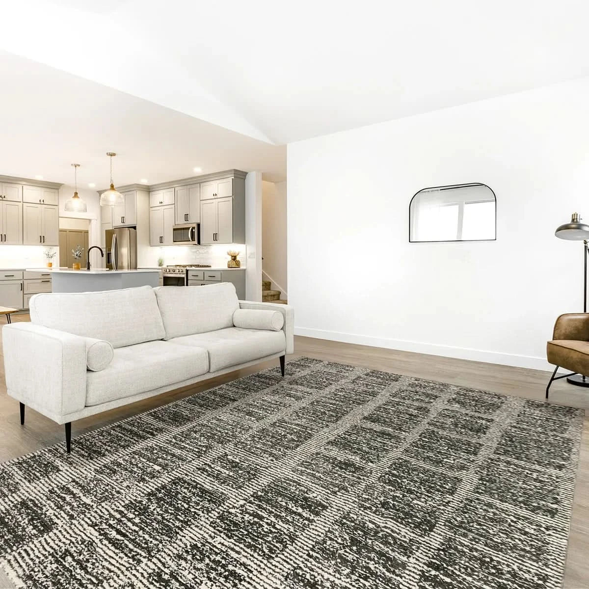 Foxwood Cozy Area Rug Collection, Alva Cream Charcoal