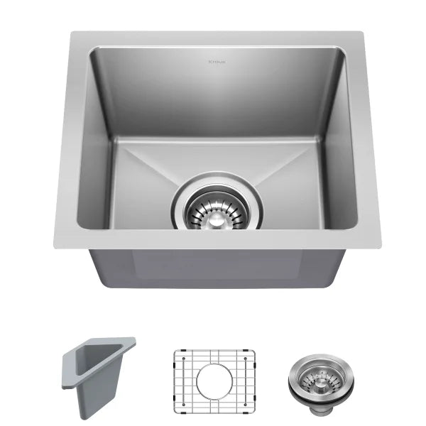 KRAUS Undermount Single Bowl 18 Gauge Stainless Steel Sink