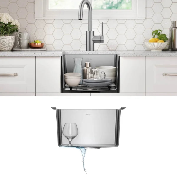 KRAUS Undermount Single Bowl 18 Gauge Stainless Steel Sink