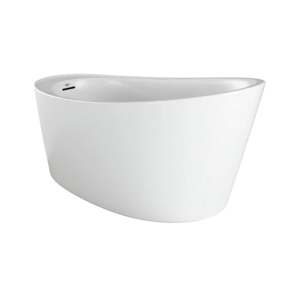 Jacuzzi Bria Freestanding White Acrylic Slipper Bath with Drain